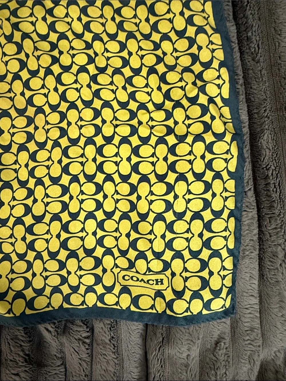 Coach Green Silk Square Scarf